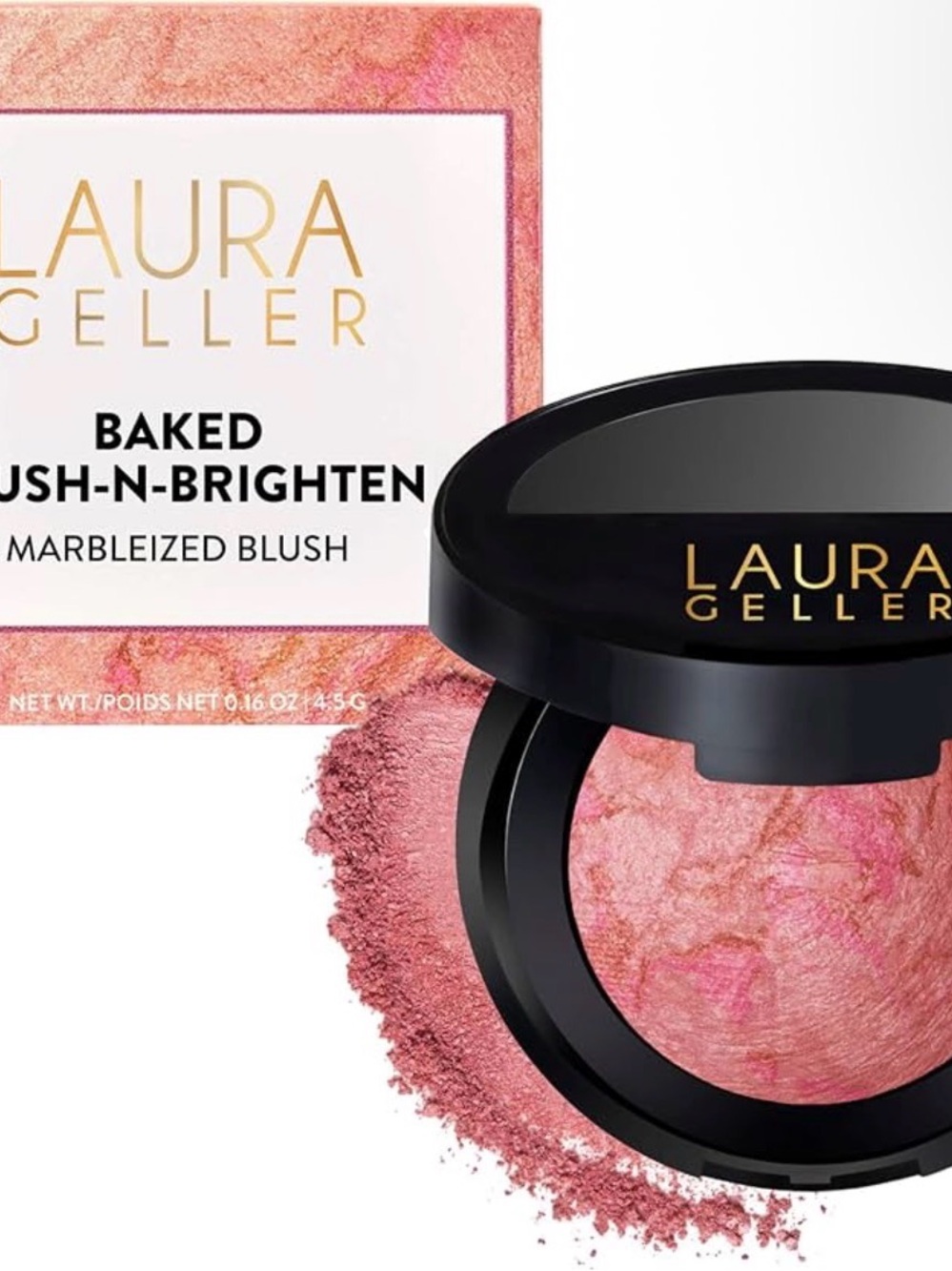 Laura Geller Rose Pink Marbleized Baked Blush-N-Brighten